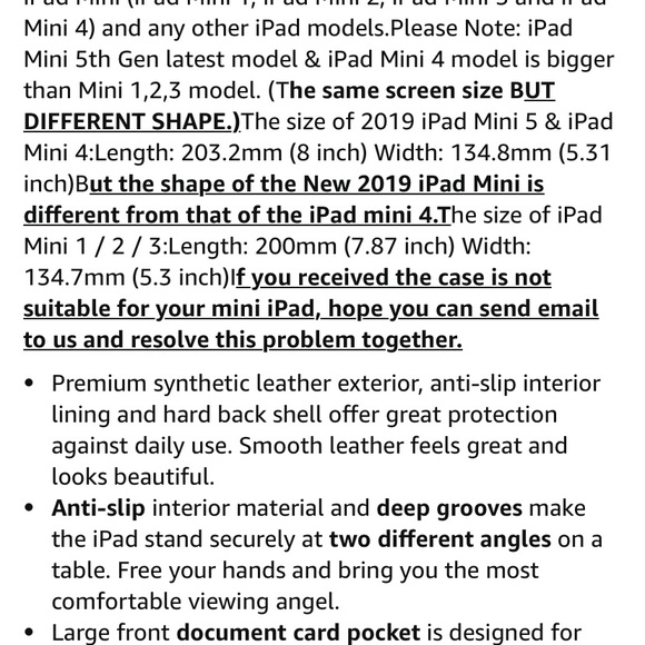 Ztotop Case for iPad Mini 5 Tan/Faux Leather with strap - Picture 8 of 10